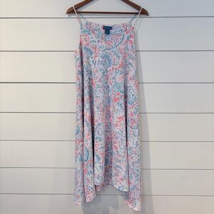 Antibes Blanc Pastel Paisley Swing Dress S Coastal Preppy Chic Flowy